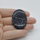 Cabochon obsidian fulg de nea 43x29x5mm c63