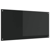 vidaXL Panou de bucătărie Negru 120 x 60 cm sticlă securizată 42001303