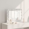 VidaXL Oglindă de toaletă Alb 60 x 45 x 18 cm Lemn compozit și sticlă