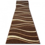 Traversa heat-set Fryz Focus - 8732 maro wenge valuri cratimelor cacao, 200 cm, Dreptunghi, Polipropilena
