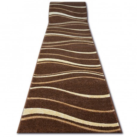 Traversa heat-set Fryz Focus - 8732 maro wenge valuri cratimelor cacao, 200 cm