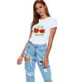 Tricou dama alb - Bye Bye - XL