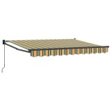 vidaXL Copertină retractabilă manuală Verde și galben 3,5 x 2 m 3419073
