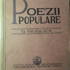 POEZII POPULARE, PUBLICATE CU INTRODUCERE SI GLOSAR DE G. GIUGLEA-V. ALECSANDRI