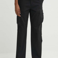 The North Face pantaloni femei, culoarea negru, drept, high waist, NF0A87ADJK31