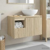 Cumpara ieftin Set dulap baie 2 buc. Stejar Sonoma 79,5 x 44,5 x 80 cm