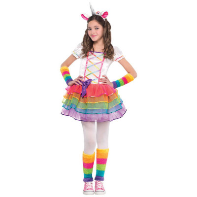 Costum Unicorn Rainbow pentru fete 4-6 ani 110 cm foto