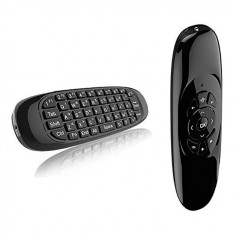 Mini tastatura cu mouse si telecomanda, wireless, negru, Gonga foto