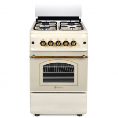 Aragaz rustic 4 arzatoare gaz,Cuptor gaz, 50x55cm, Studio Casa CREMONA FE50/55G, Grill gaz, Aprindere electrica