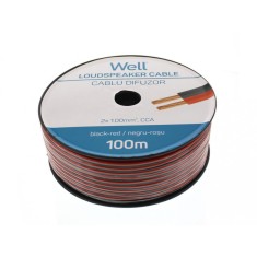 Cablu difuzor rosu/negru 2x1 mmp CCA Well LSP-CCA1.00BR-100-WL