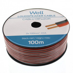 Cablu difuzor rosu/negru 2x1 mmp CCA Well LSP-CCA1.00BR-100-WL