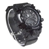 Ceas Barbatesc R Shock, Rezistent Apa, Cronometru, Alarma, Negru, Quartz, Sport, Diametru 35mm