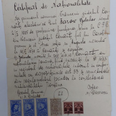 Vechi document ( certificat de nationalitate) anul 1926