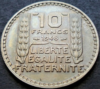 Moneda istorica 10 FRANCI / FRANCS - FRANTA, anul 1948 * cod 2853 foto