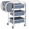 Cărucior de bucătărie cu recipiente din plastic, 82x43,5x93 cm