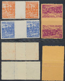 Ardealul de Nord 1945 serie Posta Salajului II in perechi cu punte 3 valori MNH, Militar, Nestampilat