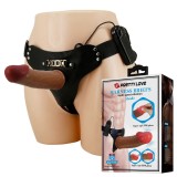 Cumpara ieftin Strap-On Cu Vibratii Starks, Brun, 17.5 cm, Pretty Love