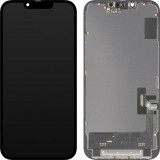 Display cu Touchscreen MP compatibil cu Apple iPhone 14, cu Rama, Versiune Soft OLED FHD 120Hz IC Movable, Negru