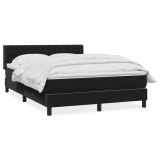 Cumpara ieftin Pat box spring cu saltea, negru, 160x210 cm, catifea