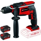 Einhell TC-ID 18 Li PXC + Twinpack - Masina de gaurit si insurubat cu percutie - Nm + Set 2 acumulatori Li-Ion 18 V 4 Ah
