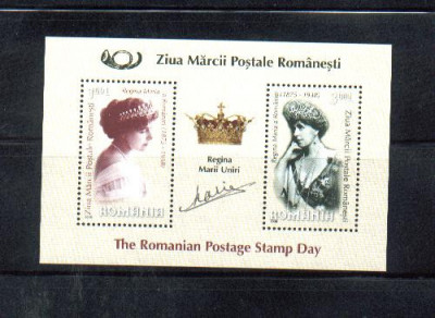 ROMANIA 2008-ZIUA MARCII, REGINA MARIA A ROMANIEI, BLOC, MNH - 1815b foto