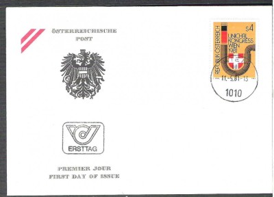 Austria &amp;Ouml;sterreich 1981 Kongress FDC K.152 foto