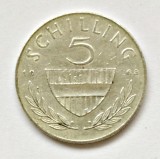 AUSTRIA 5 SCHILLING 1963 ARGINT XF, Europa