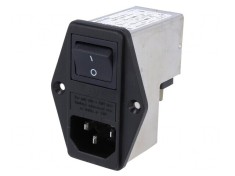 Conector Alimentare AC Soclu Tata 6A 250VAC IEC 60320 foto