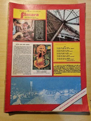 revista flacara 15 noiembrie 1975-mina aninoasa,orasul focsani,cenaclul flacara foto
