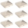 Capace st&acirc;lpi de gard piramidă 6 buc. oțel inoxidabil 101x101mm