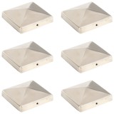 Capace st&acirc;lpi de gard piramidă 6 buc. oțel inoxidabil 101x101mm