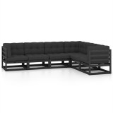 Set mobilier de gradina cu perne, 6 piese, lemn masiv de pin