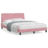 VidaXL Cadru de pat cu lumini LED, roz, 140x200 cm, catifea