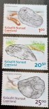 GROENLANDA 2008 fosile, dinozauri, animale preistorice , fauna marină serie 3v. nestampilata
