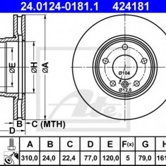 Disc frana BMW Seria 5 (E60) (2003 - 2010) ATE 24.0124-0181.1