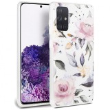 Husa TPU Tech-Protect FLORAL pentru Samsung Galaxy A41, Alba