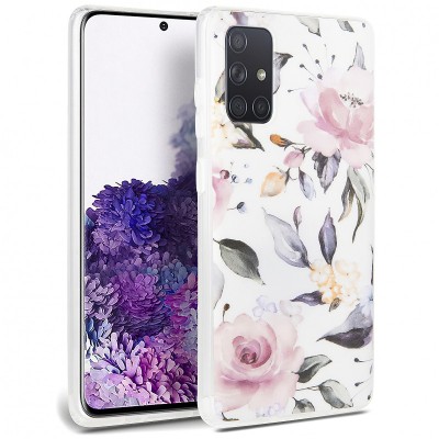 Husa TPU Tech-Protect FLORAL pentru Samsung Galaxy A41, Alba foto