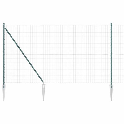 vidaXL &amp;Icirc;ngrădire cu st&amp;acirc;lpi Verde 1.5 x 10 m Oțel foto