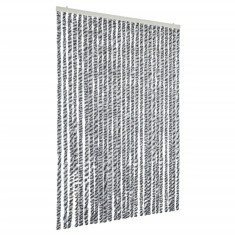 Perdele pentru insecte, gri si alb/negru, 118x220 cm, chenille foto
