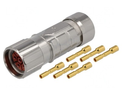 Conector M23 mufă PIN 6 mamă crimpat drept 25A IP68 EPIC KIT LS1 D6 5PE foto