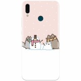 Husa silicon pentru Huawei Y9 2019, Cat And Snowman