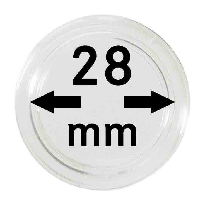 Capsule pentru monede - 10 buc. in cutie - 28 mm dimensiune intrare