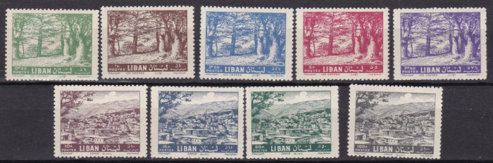 Liban 1961 vederi copaci cedri MI 732-740 MNH