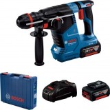 Bosch GBH 187-LI Ciocan rotopercutor cu acumulator 2.4J + 2xGBA 18V, 5.0Ah + GAL 1880 CV + Valiza - 4059952607320