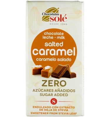 Ciocolata cu Lapte si Caramel Sarat Indulcita cu Stevie 100 grame Chocolates Sole foto