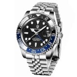 Ceas automat Pagani Design PD-1662 bărbați, GMT, mecanism Pearl DG5833GMT, carcasă 40mm, oțel inoxidabil, rezistent la apă 100m