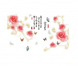 Cumpara ieftin Sticker decorativ, Trandafiri cu fluturi, 160 cm, 1444ST, Oem