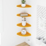 vidaXL Raft suspendat cu raft 4 pcs Galben muștar 18 x 18 x 2 cm 8004093