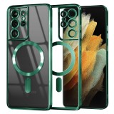 Husa premium Samsung Galaxy S21 Ultra 5G Techsuit Luxury Crystal MagSafe, verde deschis