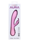 Vibrator Dublu cu Fluture Aura Dual Flutter CalExotics, Roz